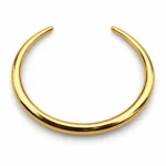 دستبند زنانه کاف باز طلایی براق مدل Golden Arc