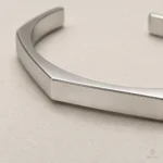 دستبند مردانه کاف نقره‌ای هندسی Geometric Silver - تصویر 4