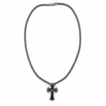 گردنبند کروم هارتس Chrome Hearts CH Cross Pendant Small نقره‌ای مستر کوالیتی - تصویر 2