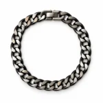 دستبند مردانه کارتیه Cartier کوبایی مشکی نقره‌ای مستر کوالیتی - تصویر 3
