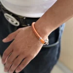 ستبند مردانه امگا OMEGA مدل Aqua Sailing نارنجی با دوخت مشکی مستر کوالیتی - تصویر 2