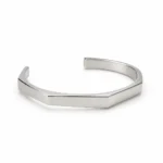 دستبند مردانه کاف نقره‌ای هندسی Geometric Silver